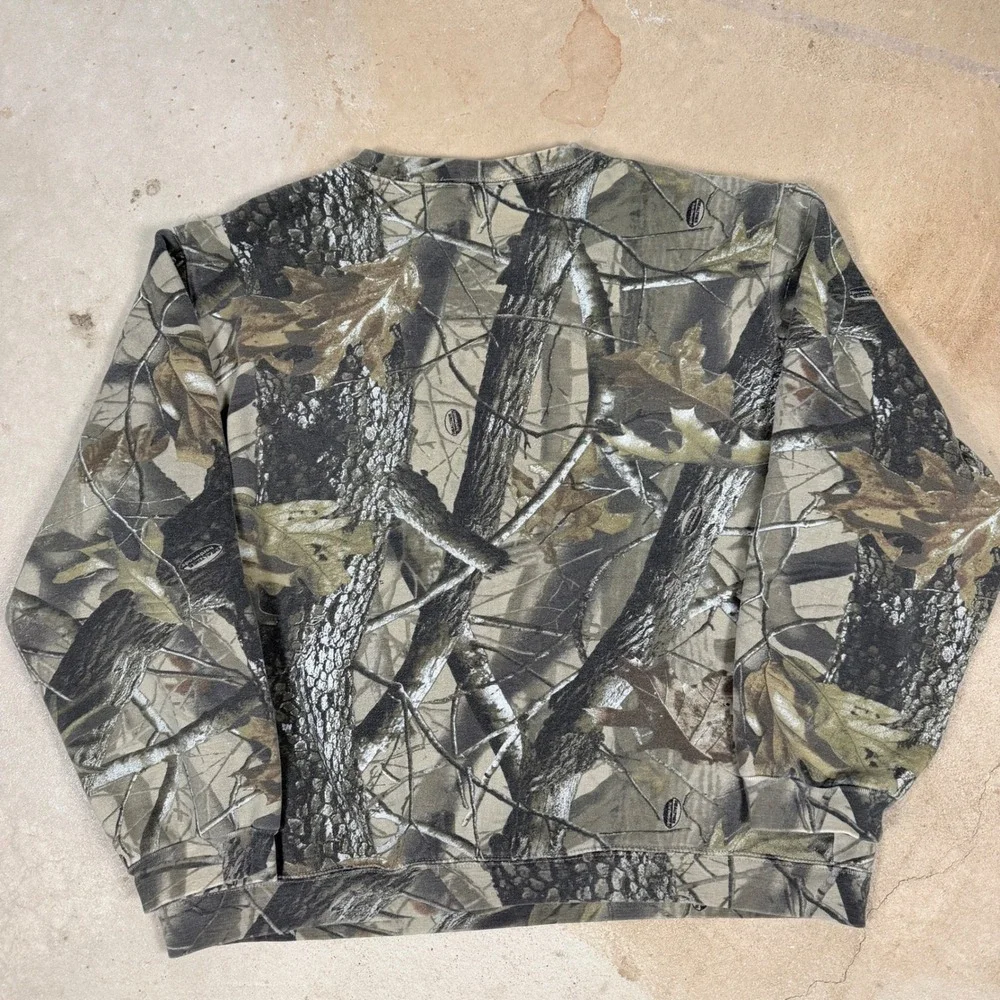 Outfitters Ridge Camo Tree Bark Long Sleeve Crewneck Sweatshirt Men Size Medium - Picture 5 of 6